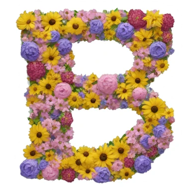 Latter P made out of flowers sticker