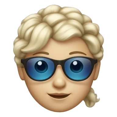 4 year old white girl with blue sun glasses sticker