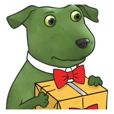 dog in box sticker