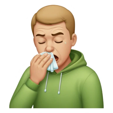  Man sneezing Booger sticker