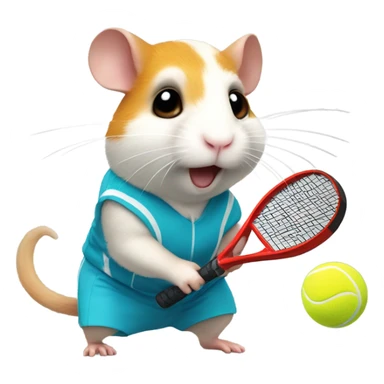 Hamster in tennis sticker