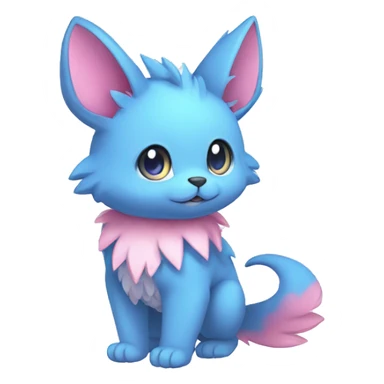 Cute cool blue pink animal hybrid Fakemon full body sticker