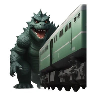 Godzilla with train car sticker