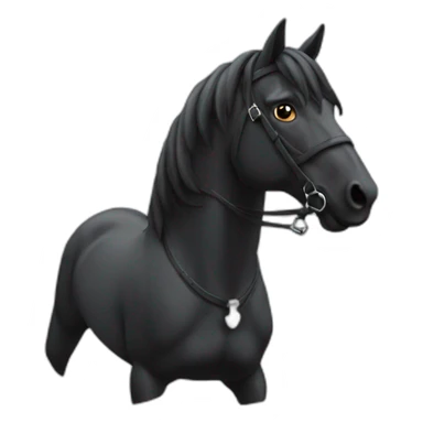 Cheval noir corps entier sticker