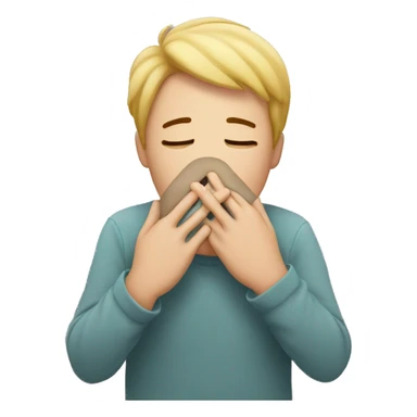 Emoji holding his breath with his two hands covering his mouth, meanwhile having hearts around its face sticker