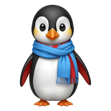 penguin with different scarf color  sticker
