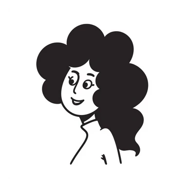 Simple sketch of a woman with flowing hair sticker