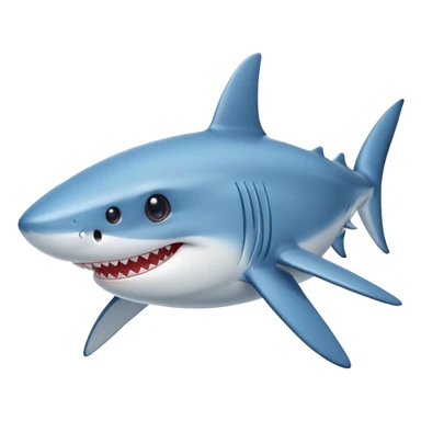 A friendly blue shark with a cute smile sticker