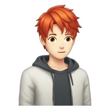 anime boy with red  hair sticker