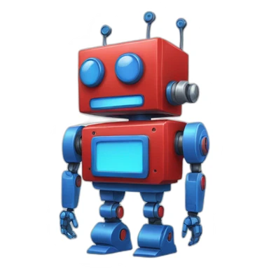 red blue robot sticker