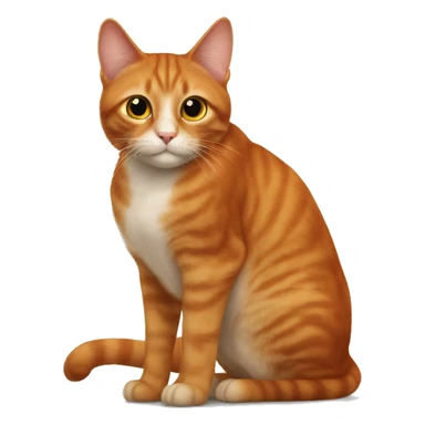 The red cat is sitting on its butt sticker