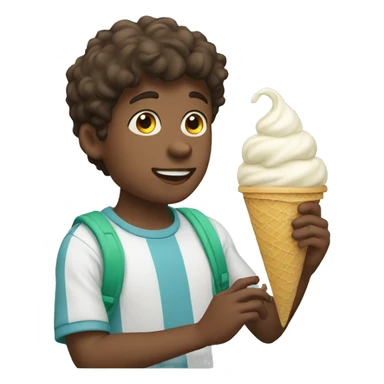 Boy eating ice cream  sticker