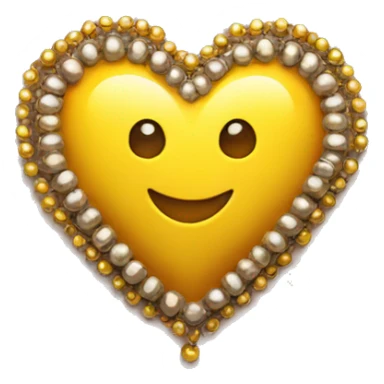 yellow heart with beads sticker