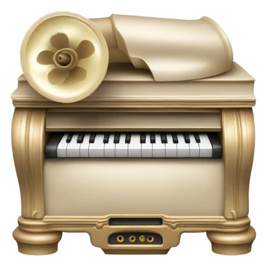 Pale beige rococo phonograph sticker