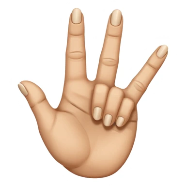 hand with rock symbol with the middle and index finger crossing over, middle behind index sticker