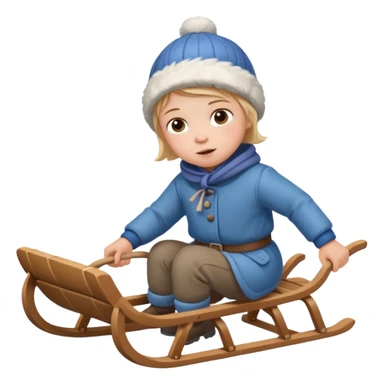 child pulling sled sticker