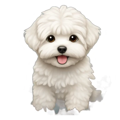 Autumn leaves and white maltipoo sticker