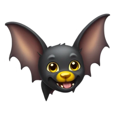 playful bat with yellow eyes wings k9 fangs sticker
