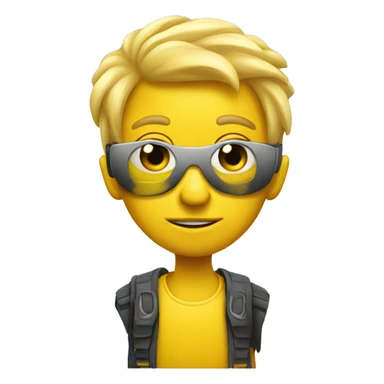 funny yellow futuristic emoji sticker