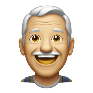 old laughing man with stubble sticker