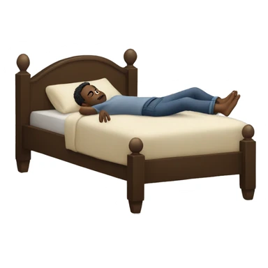 black person lying on bed sticker