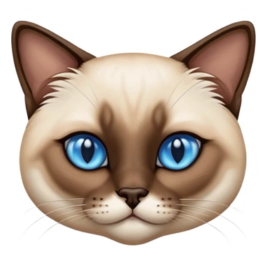 A siamese cat with blue eyes, laying down sticker