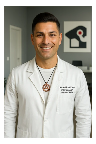 Kinesiologo chiamato Antonio Anania, immagini iperrealistiche sticker