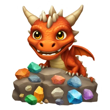Dragon with minerals sticker