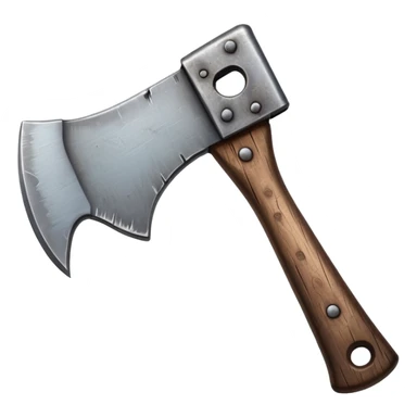 Rustic metal hatchet survival tool sticker