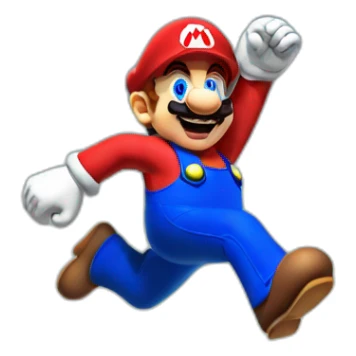 Mario Bros jumping to the finish line sticker