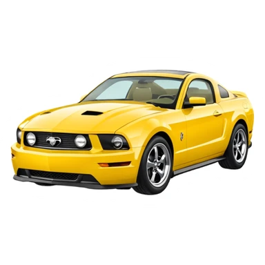 Create a mustang 309emoji in yellow colour  sticker