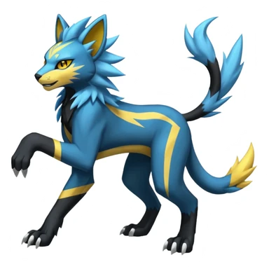 Zeraora-Manectric-Luxray-Bobcat-Fakémon-fusion-animal-creature, full body  sticker