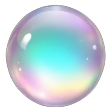 Sparkly glossy Pastel white iridescent glass crystal orb sticker