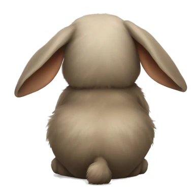 Realistic back of a bunny with tail. sticker