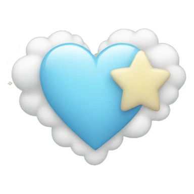 light blue heart with clouds and stars sticker