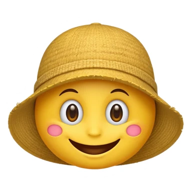 African hat on smiling yellow emoji sticker