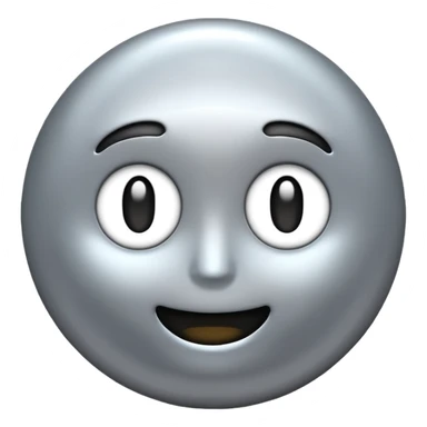 Silver chrome sparkle emoji, iOS emoji style, minimal shape, glossy metallic shine, clean background, smooth lighting sticker