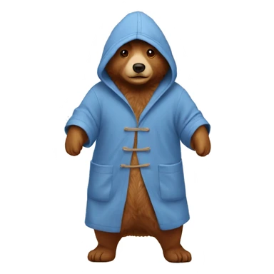 Paddington wearing a bath robe sticker