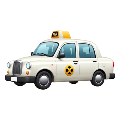 Cinematic realistic white taxi sticker