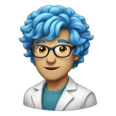 Blue haired, gigached, charizmatic, artistic scientist sticker