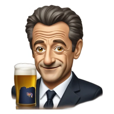 sarkozy-avec-une-biere sticker