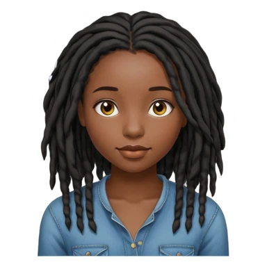 a pretty black girl with black shoulder lengh locs sticker