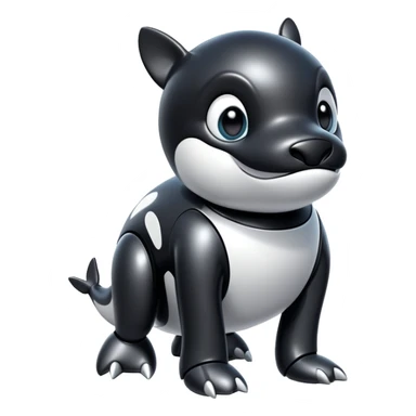 black tubby orca robodog sticker