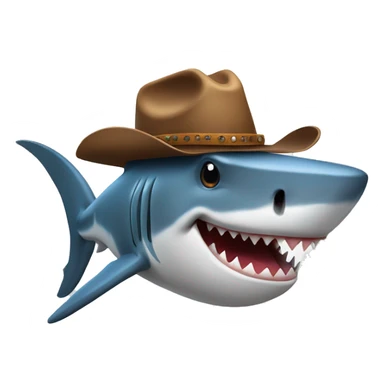 Shark with a cowboy hat sticker