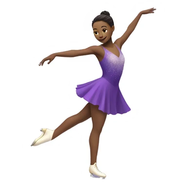 Figure skater wearing a purple dress sticker
