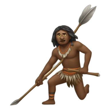 Aborigine with spear hunting sticker