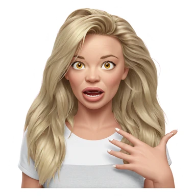 blonde girl with open mouth sticker