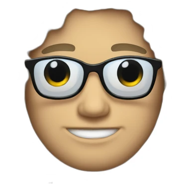 Fat white male with long curly black hair and sunglasses sticker