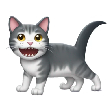 cat with a shark tail sticker