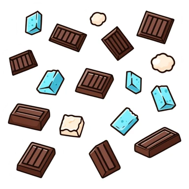 A piece of dark chocolate with sea salt crystals sprinkled on top sticker